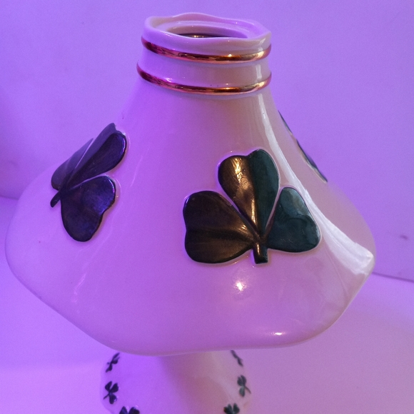 GEO Z LEFTON PORCELAIN CANDLE HOLDER SHAMROCK IRISH ST. PATTY'S DAY TEALIGHT - Picture 6 of 11